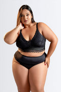 Sutiã Plus Size com Elástico na Base e Calcinha de Renda - Nuance